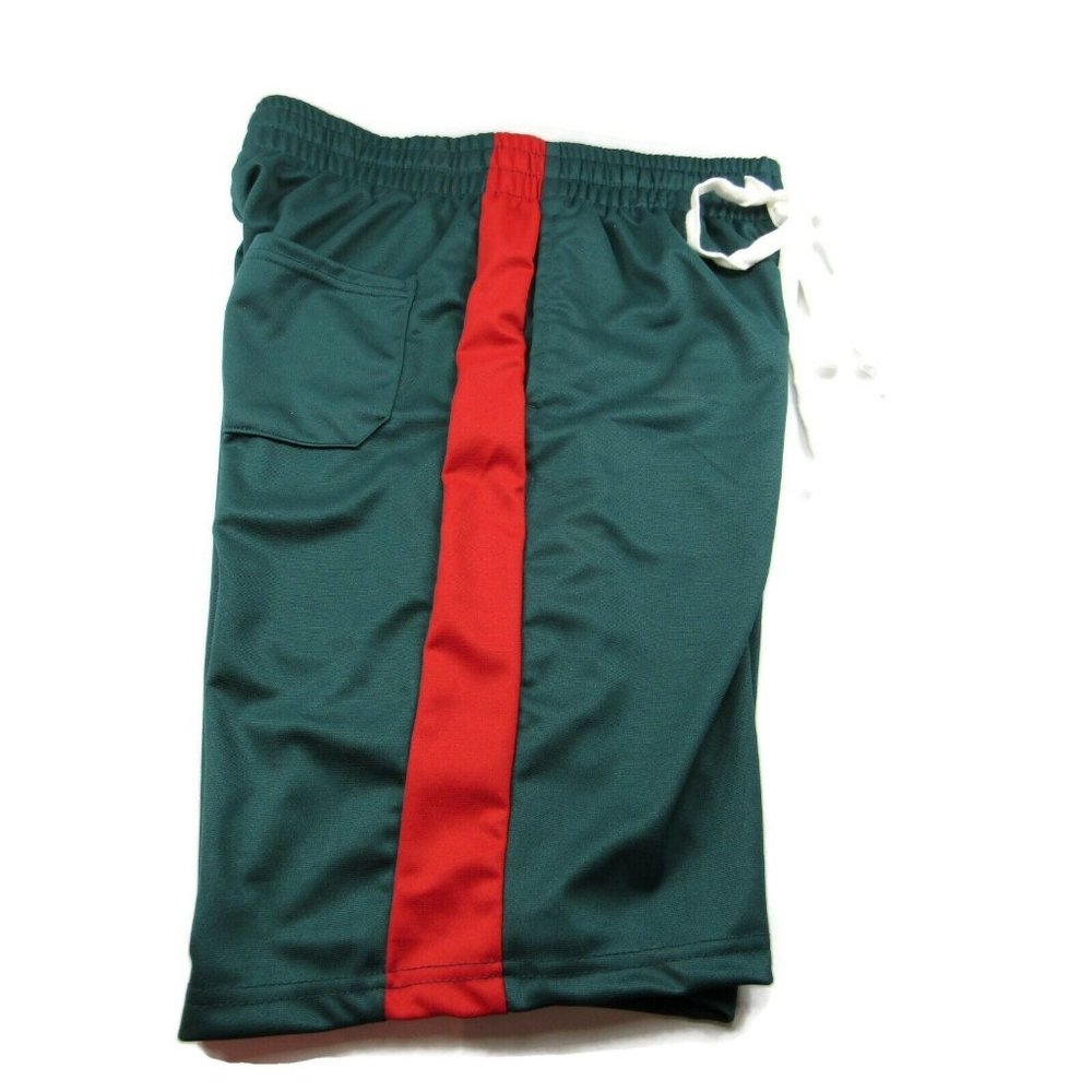 Hollywood Men's Fleece Knit Shorts Green/Red Size Medium (32-34) New - Picture 4 of 7